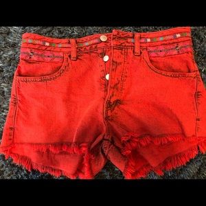 Free People Gipsy Red shorts
